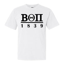 Load image into Gallery viewer, Beta Theta Pi Comfort Colors T-Shirt - Beta Black Letters Shirt - Kite and Crest
