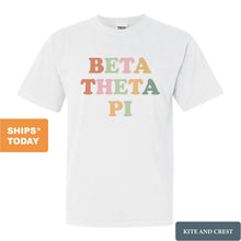 Load image into Gallery viewer, Beta Theta Pi Comfort Colors T-Shirt - Beta Bright and Colorful Shirt - Kite and Crest
