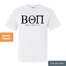 Load image into Gallery viewer, Beta Theta Pi Comfort Colors T-Shirt - Beta Fraternal Block Shirt - Kite and Crest
