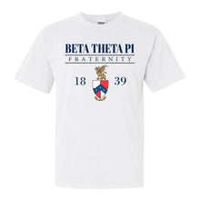 Load image into Gallery viewer, Beta Theta Pi Comfort Colors T-Shirt - Beta Large Crest Shirt - Kite and Crest
