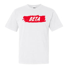 Load image into Gallery viewer, Beta Theta Pi Comfort Colors T-Shirt - Beta Red Slash Shirt - Kite and Crest

