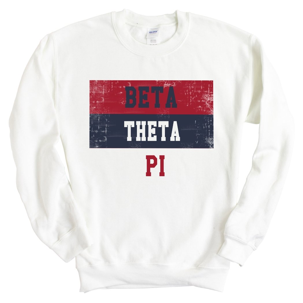 Beta Theta Pi Sweatshirt - Beta Colorful Stripe Crewneck Sweatshirt - Kite and Crest