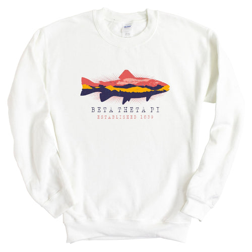 Beta Theta Pi Sweatshirt - Beta Fishing Crewneck Sweatshirt - Kite and Crest