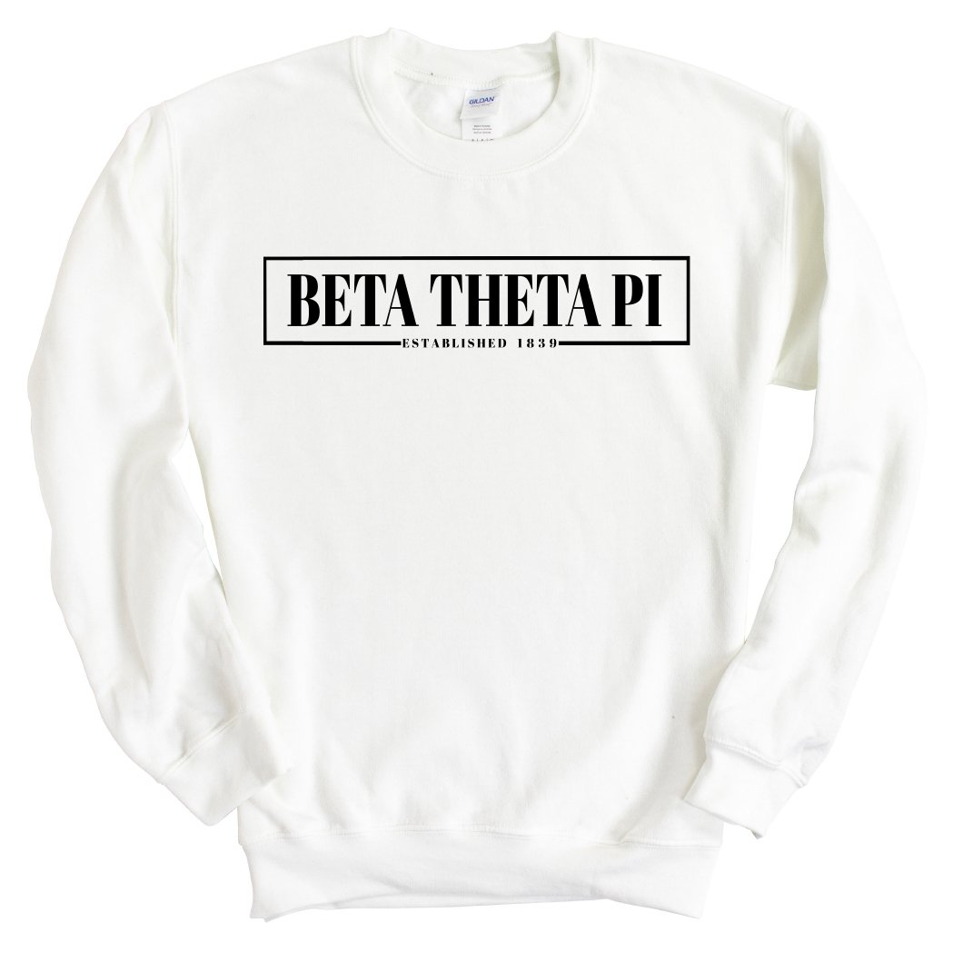 Beta Theta Pi Sweatshirt - Beta Fraternal Block Crewneck Sweatshirt - Kite and Crest