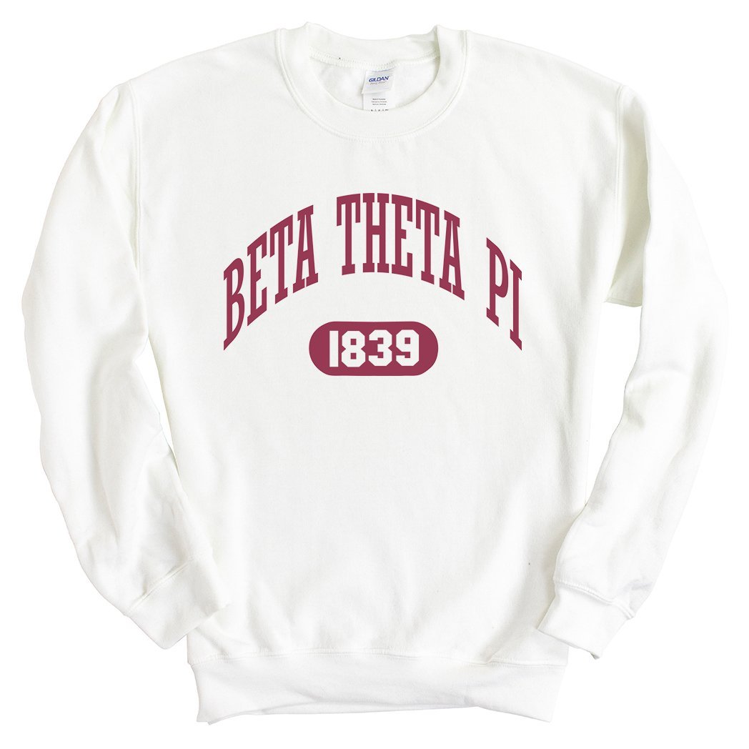 Beta Theta Pi Sweatshirt - Beta Large Athletic Crewneck Sweatshirt - Kite and Crest