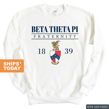 Load image into Gallery viewer, Beta Theta Pi Sweatshirt - Beta Large Crest Crewneck Sweatshirt - Kite and Crest
