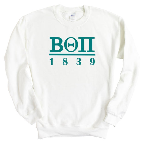 Beta Theta Pi Sweatshirt - Beta Lettered Basic Crewneck Sweatshirt - Kite and Crest