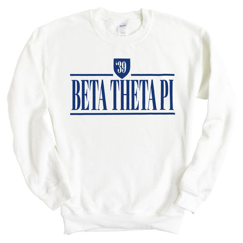 Beta Theta Pi Sweatshirt - Beta Shield Crewneck Sweatshirt - Kite and Crest