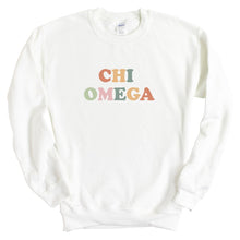 Load image into Gallery viewer, Chi O Chi Omega Bright and Colorful Sorority Crewneck Sweatshirt - Kite and Crest
