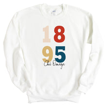 Load image into Gallery viewer, Chi Omega Sweatshirt | Chi O Colorful Year Crewneck Sweatshirt | Chi Omega Sorority Gift Idea - Kite and Crest
