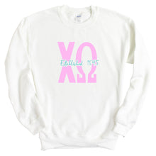 Load image into Gallery viewer, Chi Omega Sweatshirt - CHIO Bright Retro Crewneck Sweatshirt - Kite and Crest
