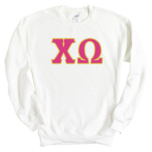 Load image into Gallery viewer, Chi Omega Sweatshirt - CHIO Cute Letters Crewneck Sweatshirt - Kite and Crest
