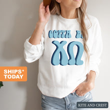 Load image into Gallery viewer, Chi Omega Sweatshirt - CHIO Gotta Be Crewneck Sweatshirt - Kite and Crest
