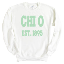 Load image into Gallery viewer, Chi Omega Sweatshirt - CHIO Sporty Established Crewneck Sweatshirt - Kite and Crest
