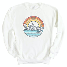 Load image into Gallery viewer, Chi Omega Sweatshirt - CHIO Wavy Rainbow Crewneck Sweatshirt - Kite and Crest
