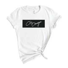 Load image into Gallery viewer, Chi Omega T-shirt - Chi O Black Box Tee - Kite and Crest
