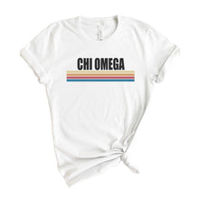 Load image into Gallery viewer, Chi Omega T-Shirt | CHI O Colorful Stripes Shirt | Chi Omega Sorority Gift Idea - Kite and Crest
