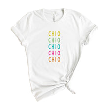 Load image into Gallery viewer, Chi Omega T-shirt - Chi O Modern Stacked Tee - Kite and Crest
