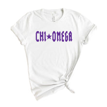 Load image into Gallery viewer, Chi Omega T-Shirt | CHI O Rock Star Shirt | Chi Omega Sorority Gift Idea - Kite and Crest
