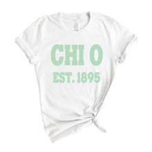 Load image into Gallery viewer, Chi Omega T-shirt - Chi O Sporty Established Tee - Kite and Crest
