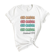 Load image into Gallery viewer, Chi Omega T-shirt - Chi O Stencil Tee - Kite and Crest
