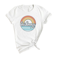 Load image into Gallery viewer, Chi Omega T-shirt - Chi O Wavy Rainbow Tee - Kite and Crest
