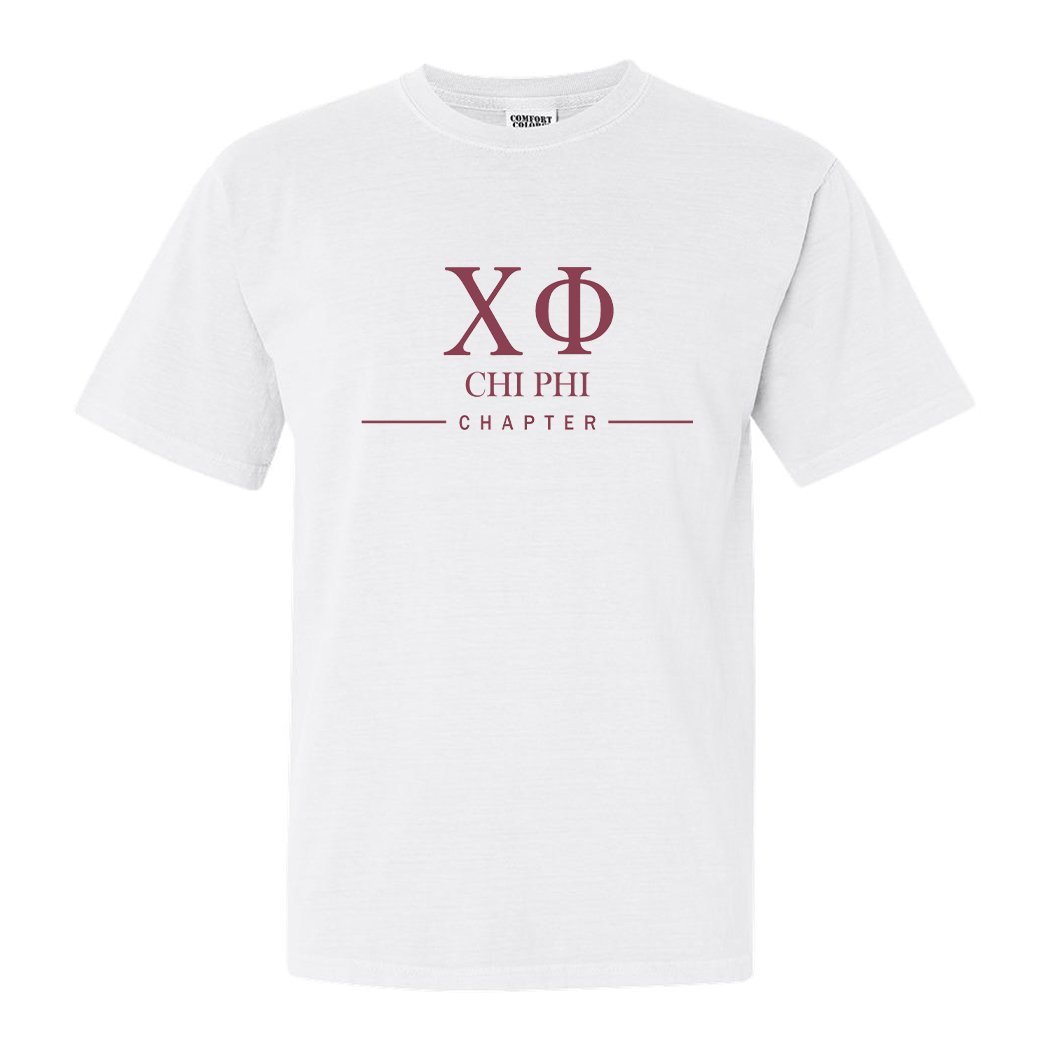 Chi Phi Comfort Colors T-Shirt - Chi Phi Basic Lined Shirt - Kite and Crest