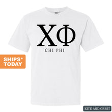 Load image into Gallery viewer, Chi Phi Comfort Colors T-Shirt - Chi Phi Block Letter Shirt - Kite and Crest
