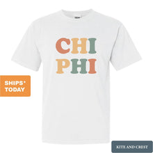 Load image into Gallery viewer, Chi Phi Comfort Colors T-Shirt - Chi Phi Bright and Colorful Shirt - Kite and Crest
