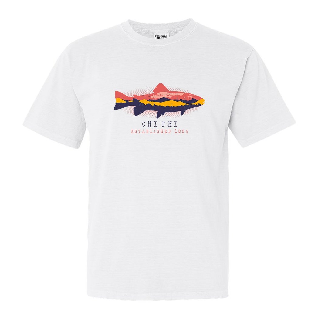 Chi Phi Comfort Colors T-Shirt - Chi Phi Fishing Shirt - Kite and Crest