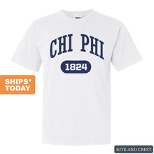 Load image into Gallery viewer, Chi Phi Comfort Colors T-Shirt - Chi Phi Fraternal Arch Shirt - Kite and Crest
