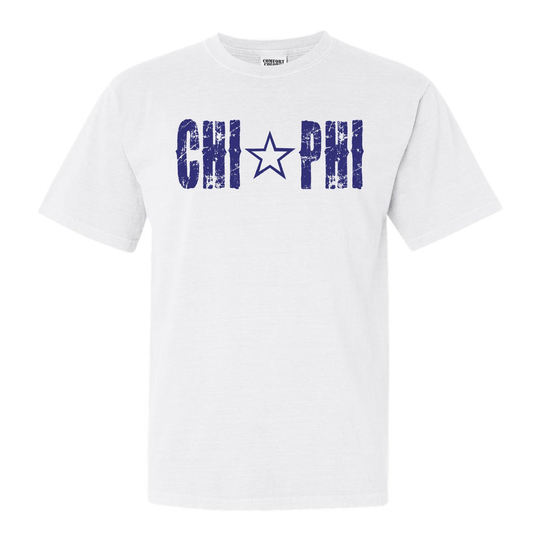 Chi Phi Comfort Colors T-Shirt - Chi Phi Fraternal Star Shirt - Kite and Crest