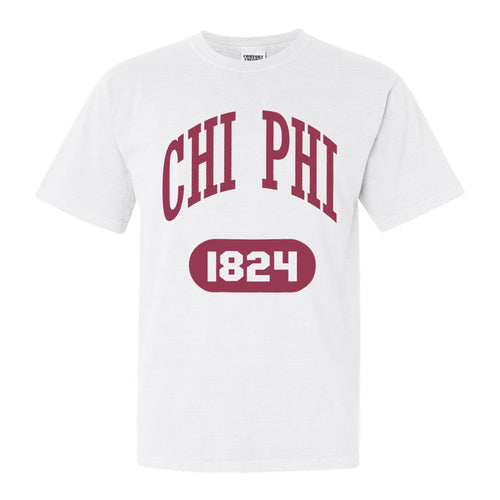 Chi Phi Comfort Colors T-Shirt - Chi Phi Large Athletic Shirt - Kite and Crest