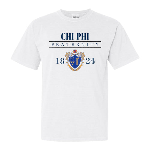 Chi Phi Comfort Colors T-Shirt - Chi Phi Large Crest Shirt - Kite and Crest