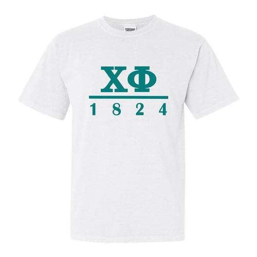 Chi Phi Comfort Colors T-Shirt - Chi Phi Lettered Basic Shirt - Kite and Crest