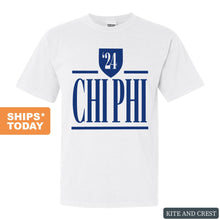 Load image into Gallery viewer, Chi Phi Comfort Colors T-Shirt - Chi Phi Shield Shirt - Kite and Crest
