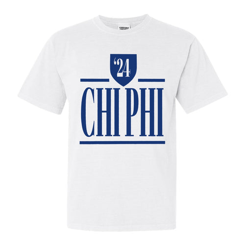 Chi Phi Comfort Colors T-Shirt - Chi Phi Shield Shirt - Kite and Crest