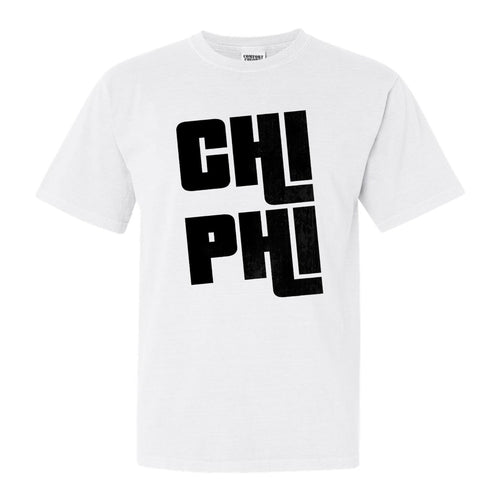 Chi Phi Comfort Colors T-Shirt - Chi Phi Stacked Letters Shirt - Kite and Crest