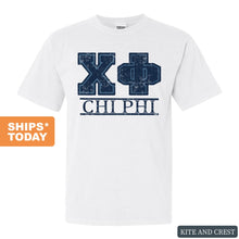Load image into Gallery viewer, Chi Phi Comfort Colors T-Shirt - Chi Phi Washed Letters Shirt - Kite and Crest
