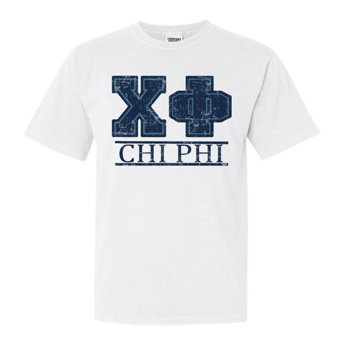 Chi Phi Comfort Colors T-Shirt - Chi Phi Washed Letters Shirt - Kite and Crest