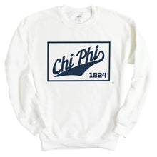 Load image into Gallery viewer, Chi Phi Sweatshirt - Chi Phi Baseball Boxed Crewneck Sweatshirt - Kite and Crest
