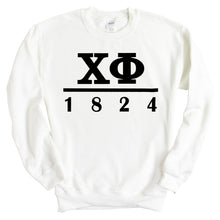 Load image into Gallery viewer, Chi Phi Sweatshirt - Chi Phi Black Letters Crewneck Sweatshirt - Kite and Crest
