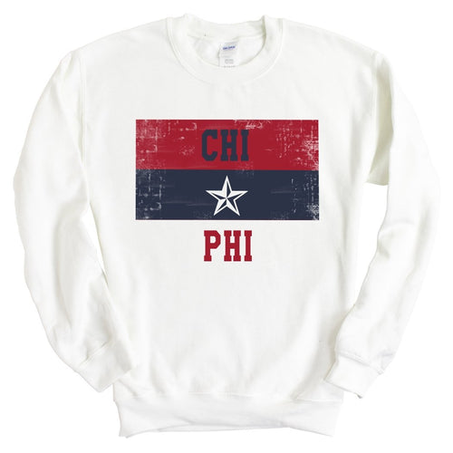 Chi Phi Sweatshirt - Chi Phi Colorful Stripe Crewneck Sweatshirt - Kite and Crest
