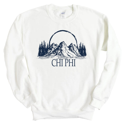 Chi Phi Sweatshirt - Chi Phi Epic Mountains Crewneck Sweatshirt - Kite and Crest