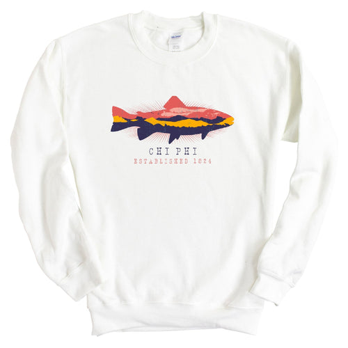 Chi Phi Sweatshirt - Chi Phi Fishing Crewneck Sweatshirt - Kite and Crest