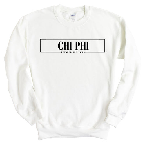 Chi Phi Sweatshirt - Chi Phi Fraternal Block Crewneck Sweatshirt - Kite and Crest