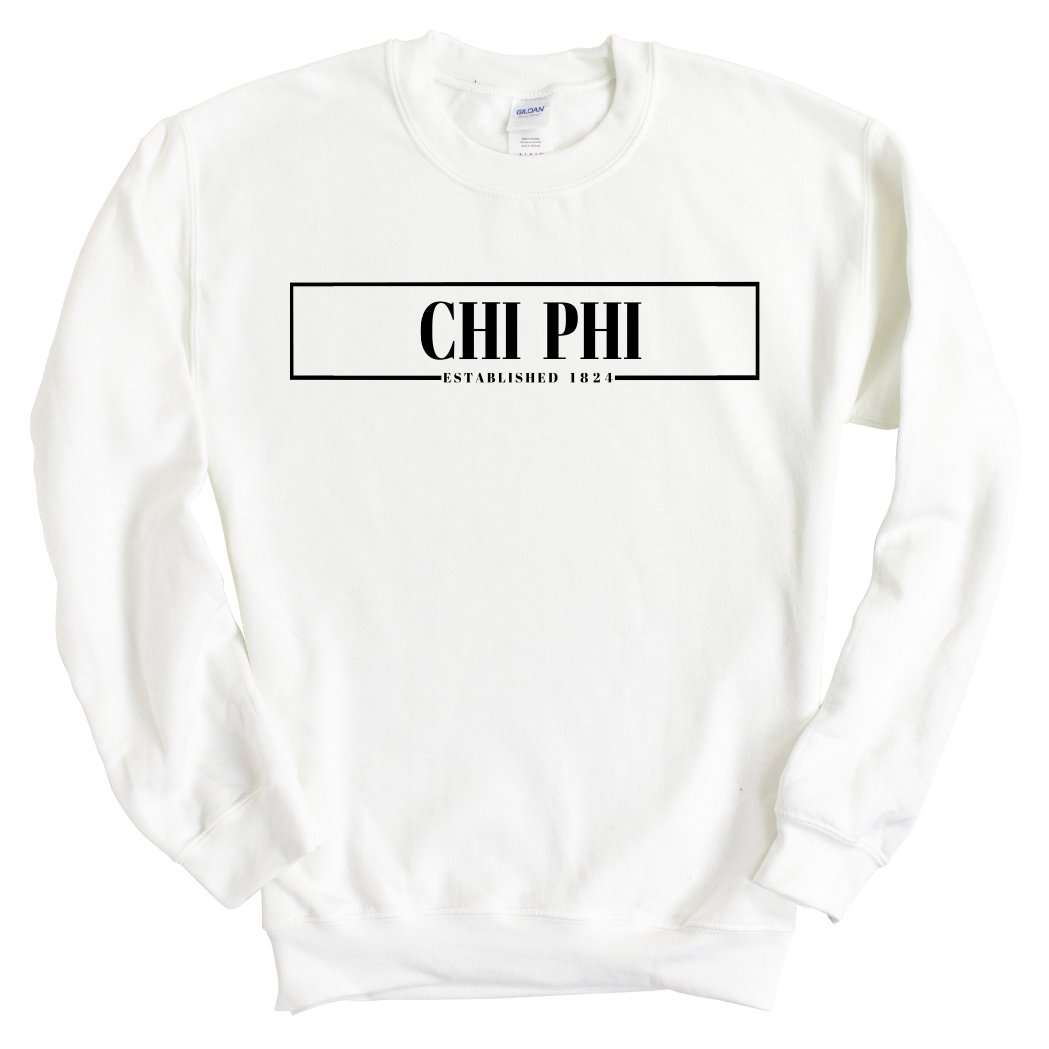 Chi Phi Sweatshirt - Chi Phi Fraternal Block Crewneck Sweatshirt - Kite and Crest