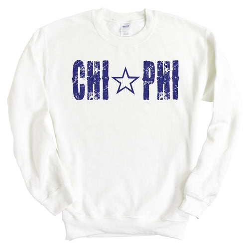 Chi Phi Sweatshirt - Chi Phi Fraternal Star Crewneck Sweatshirt - Kite and Crest