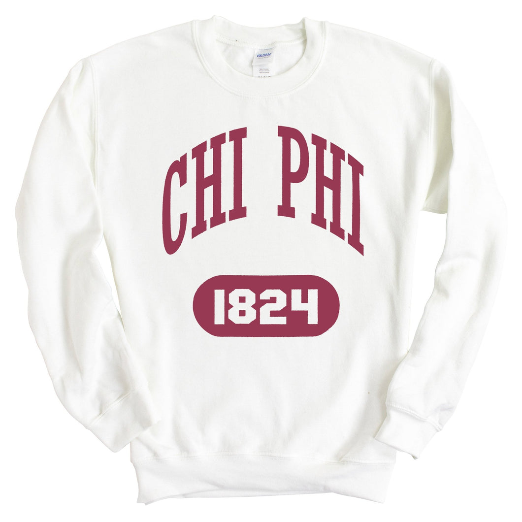 Chi Phi Sweatshirt - Chi Phi Large Athletic Crewneck Sweatshirt - Kite and Crest