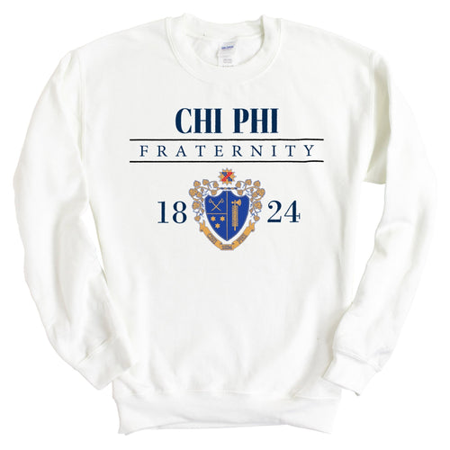 Chi Phi Sweatshirt - Chi Phi Large Crest Crewneck Sweatshirt - Kite and Crest